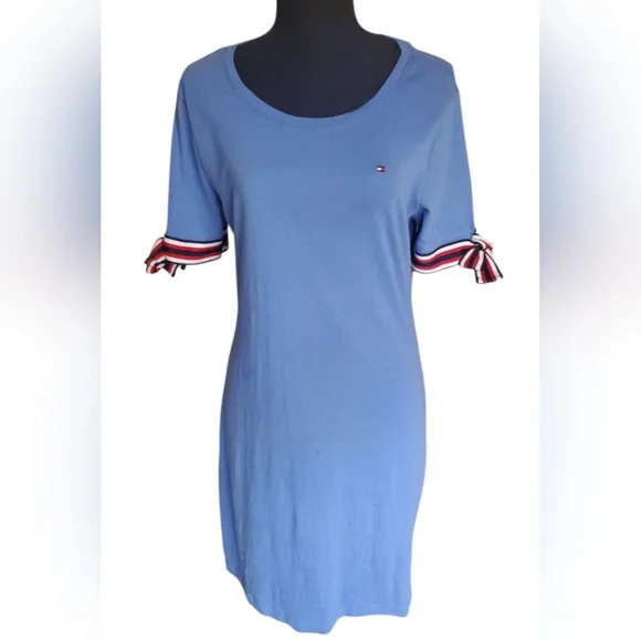 Tommy Hilfiger Women's Tie-Sleeve Scoop-Neck Dress - Picture 6 of 6